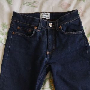 Acne studios dark wash skinny jeans